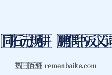 同石元规讲鹍鹏偶书反义词是什么意思的图片